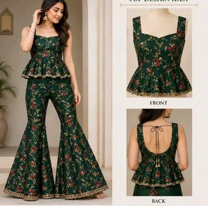 Embroidered Palazzo Pants with short top