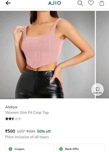 Stylish Pink Corset Crop Top