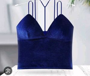 Blue Velvet Crop Top
