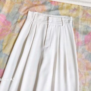 Pure White High Waist Trousers