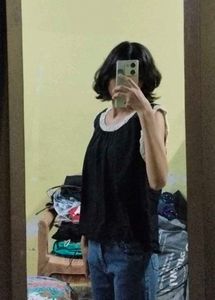 Cute Black & White Trim Top