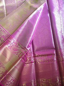Elegant Pink &amp; Gold Silk Saree