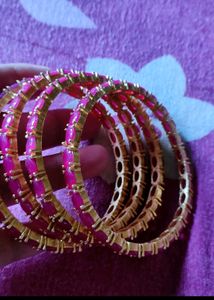 Stunning Ruby Bangles Set