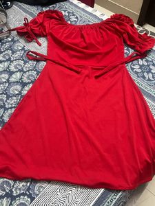 Chic Off-Shoulder Red Dress
