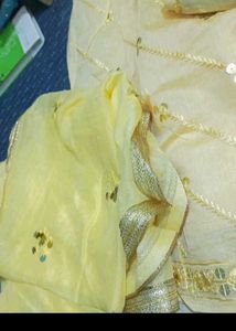 unstitched Elegant yellow garara with Dupatta