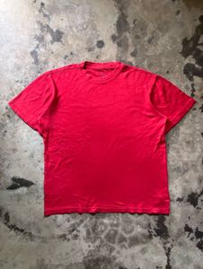 Puritan Red Ribbed Crew Neck T-Shirt