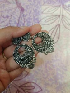 Oxidised Jhumka Earrings