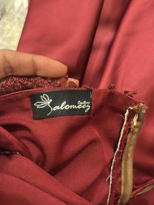Elegant Maroon Lace Formal Dress