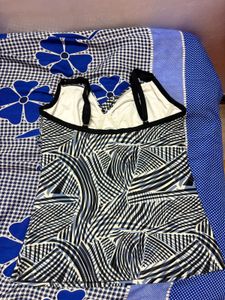 Abstract Print Twist Front Bikini Top