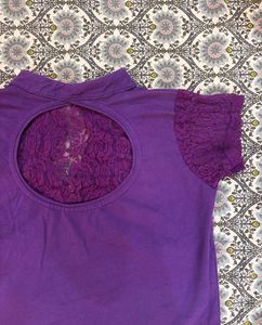 Purple Lace Crop Top