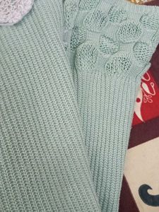 Light Blue Knit Sweater Dress