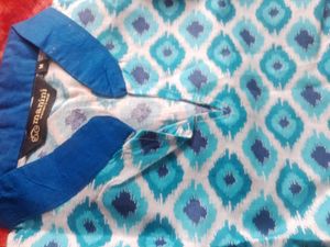 Blue Diamond Print Kurta