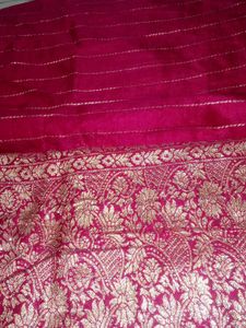 Elegant Pink Banarasi Silk Saree