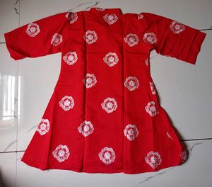 (New) Red Round Kurta Pair