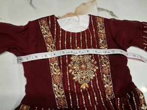 Stunning Maroon Kurta Set with Sharara
