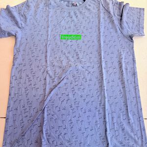Men's Blue Bird Print T-Shirt