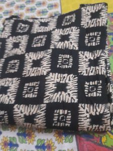 Stylish Black &amp; White Printed Kurta