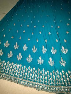 Stunning Teal Embroidered Lehenga Set