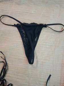 Sexy Black Thong Set