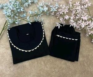 Elegant Black🖤 Kurta Pant Set