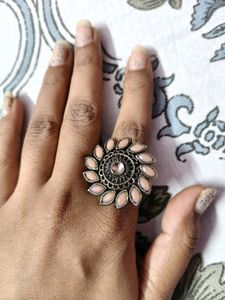 Boho Floral Statement Ring