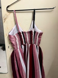 Striped Button-Front Midi Dress
