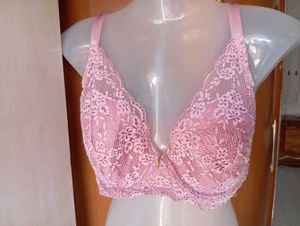 Lace Padded Bra - Pink