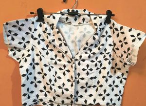 COLLAR NECK PURE COTTON BLOUSE