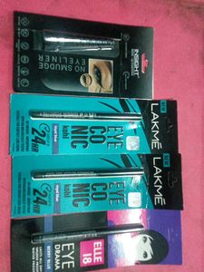 Assorted Eyeliners (Insight, Lakme, Elle 18)
