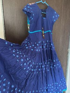 Beautiful Blue Polka Dot Ethnic Gown