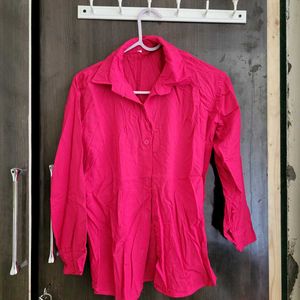 Vibrant Pink Button-Down Shirt