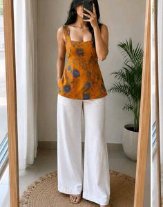 Floral Print Square Neck short kurta