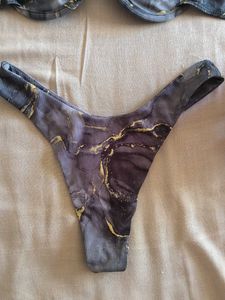 Stylish Marble Print Bikini Set with Wrap