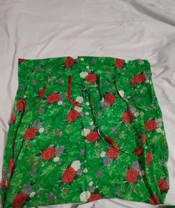 Green Rose Print Kurta Set (kurta+ Salwar Pant)