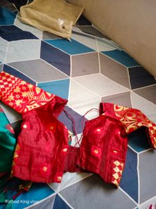 saree and Designer Blouse gold embroidery