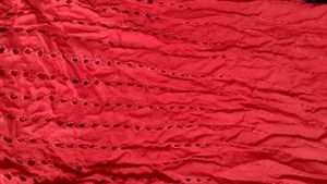 Red palazzo with shiffi work