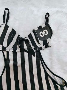 Striped babydoll chemise/mini slip