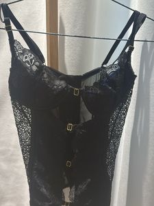 Two-Tone Black & Blue Lace Corset