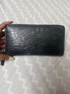 AX Glossy Embossed Logo Zip-Around Wallet