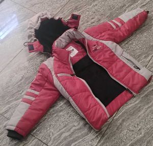 Rust& Grey detachable hoodie Puffer Jacket