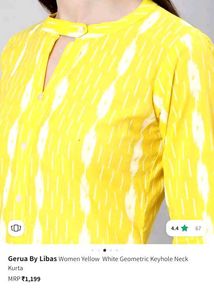 Libas- Yellow Kurta(Pure Cotton)