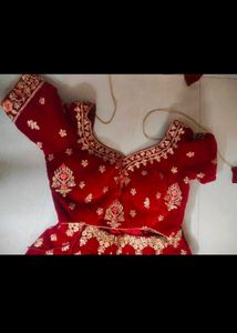 Velvet Lehenga Bridal self design for short bride