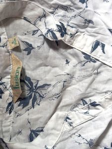 White Floral Print Tunic Top