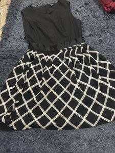 Avenue Black Fit and Flare Dress