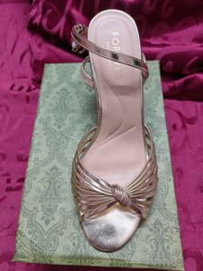 Golden Strappy Heeled Sandals
