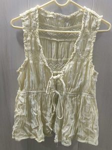 Boho Lace Trim Sleeveless Top