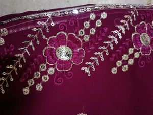 Exquisite Embroidered Silk Saree