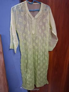 Lime Green Chikankari Kurta