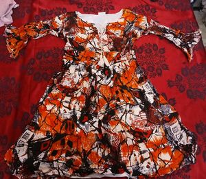 Bohemian Print Flare Sleeve Dress
