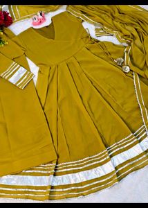 trendy Mustard Kurta Set with Dupatta